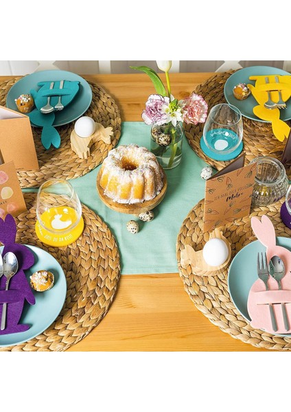 6'lı Tavşanlı Keçe Kaşıklık 10X18CM - Sarı fiyatları