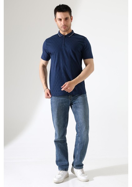 Erkek Polo Yaka Düz Renk Pamuklu Triko Kısa Kol T-Shirt