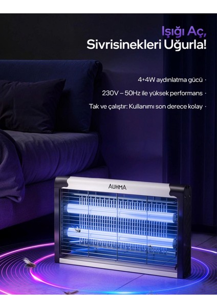 Elektrikli Uv Sinek Öldürücü Zincirli Askılı Sinek Tuzağı Elektrikli Sivrisinek Kovucu