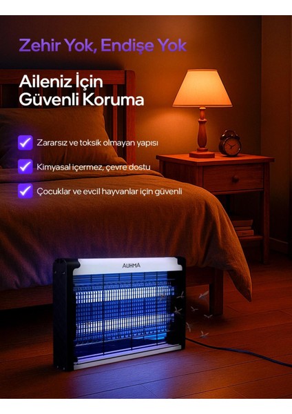 Elektrikli Uv Sinek Öldürücü Zincirli Askılı Sinek Tuzağı Elektrikli Sivrisinek Kovucu