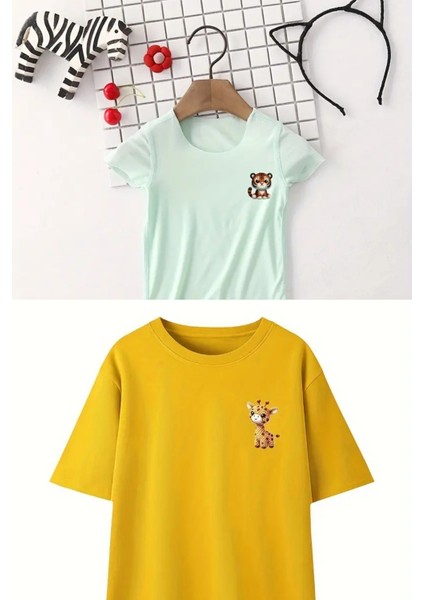 10 Farklı Sevimli Hayvanlar Desenli Yıkanabilir Ütü Baskı Etiket T-Shirtler Çanta Giyim Aksesuarları