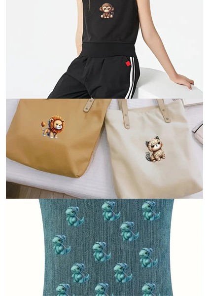 10 Farklı Sevimli Hayvanlar Desenli Yıkanabilir Ütü Baskı Etiket T-Shirtler Çanta Giyim Aksesuarları modelleri