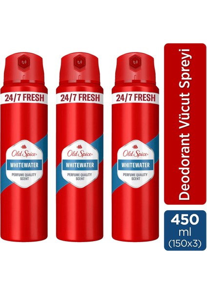 Whitewater Erkek Sprey Vücut Deodorantı 150 ml x 3 Adet