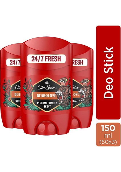 Bearglove Erkek Deodorant Stick 50 ml x 3 Adet