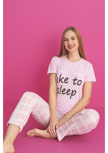 Dreamy Pamuklu Desenli Kısa Kollu Pijama Takımı