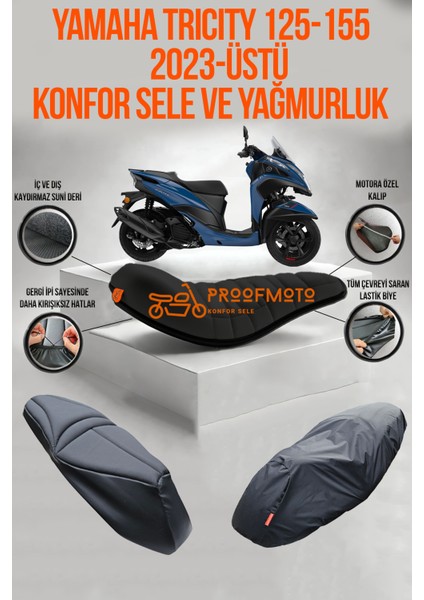 Yamaha Trıcıty 125-155 (2023-ÜSTÜ) Konfor Sele ve Yağmurluk Kılıf