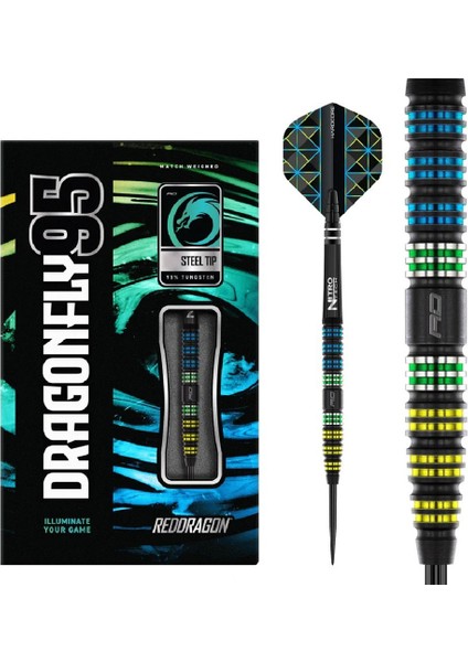 Dragonfly 95 Black Tapered % 95 Tungsten Çelik Uçlu Dart Oku