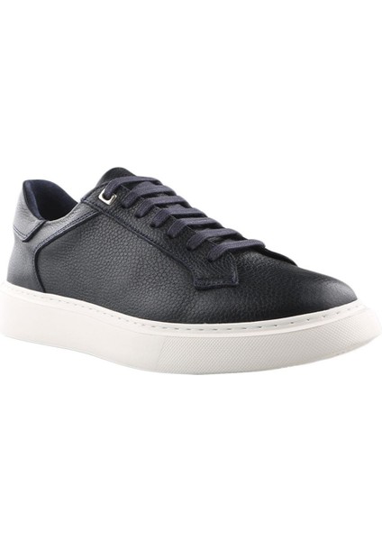 Lacivert Deri Bağcıklı Günlük Sneaker Ayakkabı modelleri