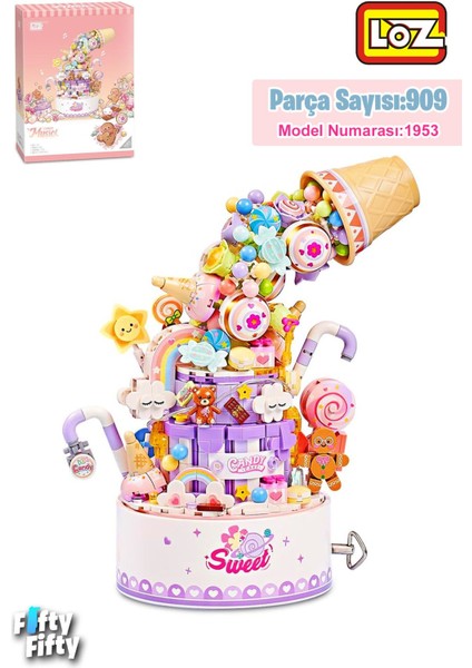 LOZ Ledli Müzik Kutulu Pasta 909 Parça Oyuncak Yapım Seti FFLZ-1953