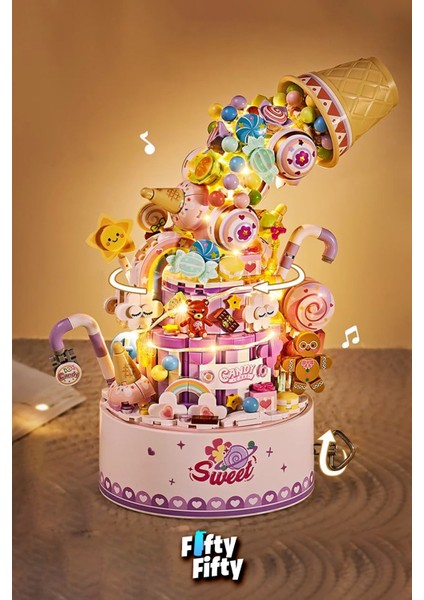 LOZ Ledli Müzik Kutulu Pasta 909 Parça Oyuncak Yapım Seti FFLZ-1953 modelleri