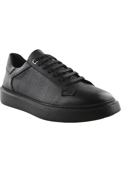 Siyah Deri Bağcıklı Günlük Sneaker Ayakkabı modelleri