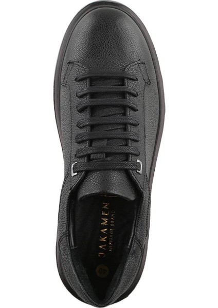 Siyah Deri Bağcıklı Günlük Sneaker Ayakkabı indirimleri