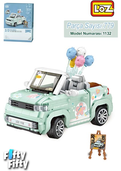LOZ Car Model Serisi Turkuaz Cabrio Araba 779 Parça Oyuncak Yapım Seti FFLZ-1132