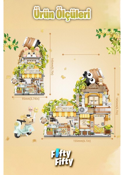 Loz Street Mini Serisi Cafe 1077 Parça Oyuncak Yapım Seti FFLZ-1382