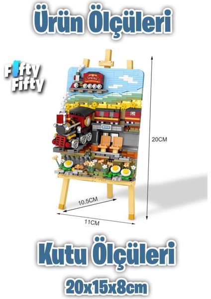 LOZ Creative Serisi Tren Tablosu 758 Parça Oyuncak Yapım Seti FFLZ-1296