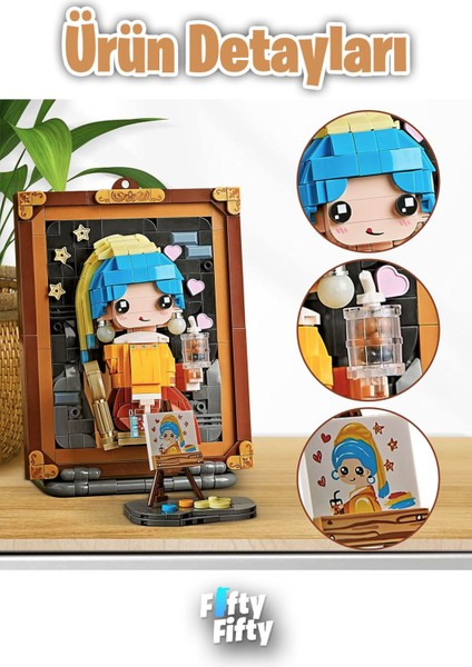 LOZ Creative Serisi Şövale Figürlü Ve Tablo 676 Parça Oyuncak Yapım Seti FFLZ-1287 modelleri