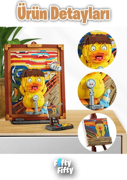 LOZ Creative Serisi Şövale Figürlü Ve Tablo 893 Parça Oyuncak Yapım Seti FFLZ-1288