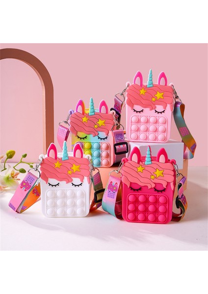 E Stili Yeni Odak Oyuncakları Pops It Popet Duyusal Popet Silikon Itme Kabarcık Kırtasiye Saklama Çantası Popite Poppit Topu Cüzdan (Yurt Dışından)