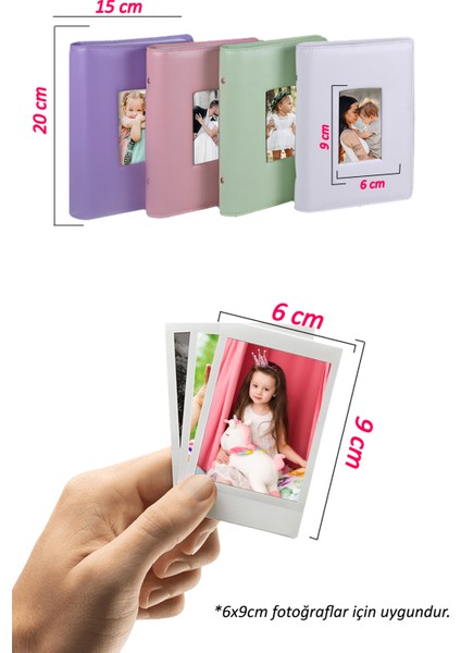 Instax 193 Fotoğraf Kapasiteli Yeşil Polakart Pencereli Fotoğraf Albümü