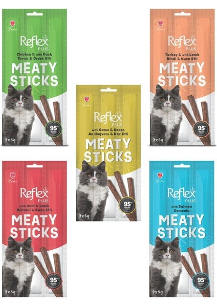 Stick Kedi Ödül Maması Kedi Ödül Çubuğu Set 5 Paket (3X5GR)
