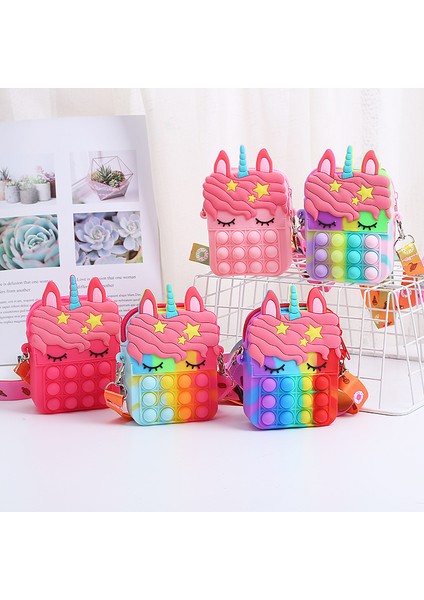 No.18 Tarzı Pop It Unicorn Fidget Oyuncak Çocuklar Spotify Premium Kızlar Itme Balon Çanta Yetişkin s Sıkma Sıkma Erkekler Oyuncak (Yurt Dışından)