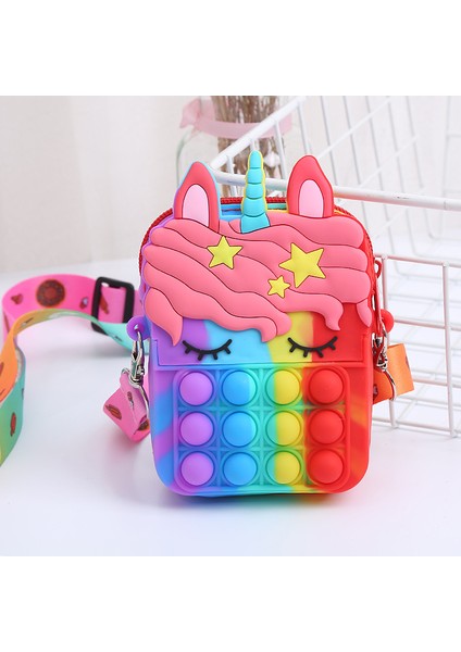 No.22 Tarzı Pop It Unicorn Fidget Oyuncak Çocuklar Spotify Premium Kızlar Itme Balon Çanta Yetişkin s Sıkma Sıkma Erkekler Oyuncak (Yurt Dışından)