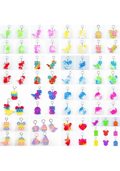 No.18 Tarzı Yaratıcı Mini Anahtarlık Basit Dimple Itme Kabarcık Duyusal Fidget Oyuncakları Sıkıştırılabilir Yetişkin Çocuklar Sıkma Oyuncaklar (Yurt Dışından)