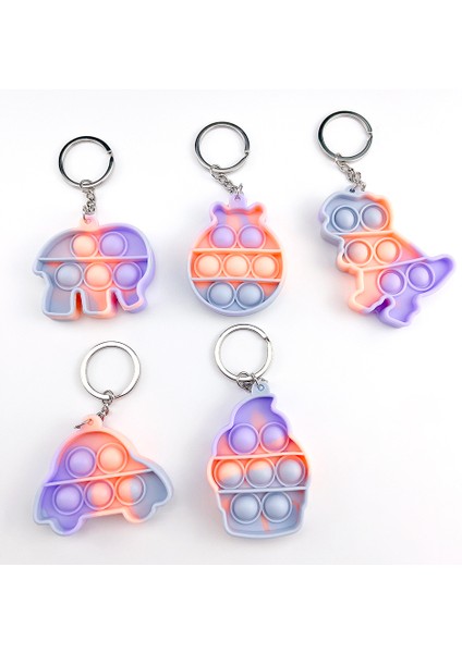 No.18 Tarzı Yaratıcı Mini Anahtarlık Basit Dimple Itme Kabarcık Duyusal Fidget Oyuncakları Sıkıştırılabilir Yetişkin Çocuklar Sıkma Oyuncaklar (Yurt Dışından)