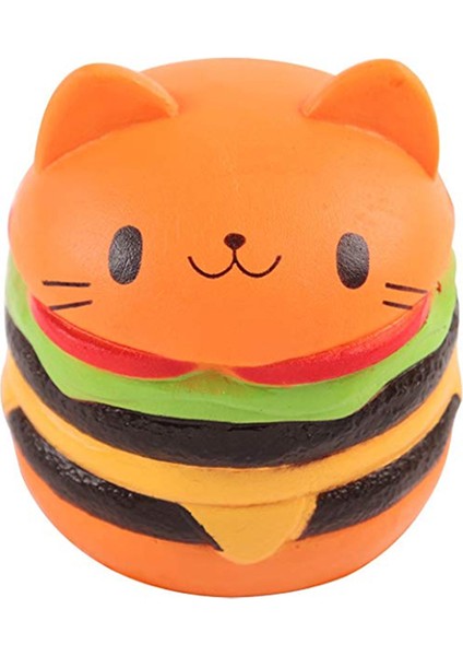 Turuncu Tarzı Jumbo Kedi Yüzü Burger Sıkıştırılabilir Oyuncak Ekmek Kokulu Yavaş Yükselen Topu Bebek Çocuk Oyuncakı Xmas Si (Yurt Dışından)