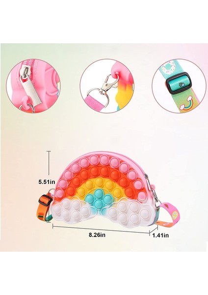 No.19 Tarzı Renkli Kawaii Çanta Pop It Fidget Oyuncakları Itme Balon Kadın Cüzdan Çocuklar Bozuk Para Cüzdanı Basit Dimple Oyuncakları Için (Yurt Dışından) indirimleri