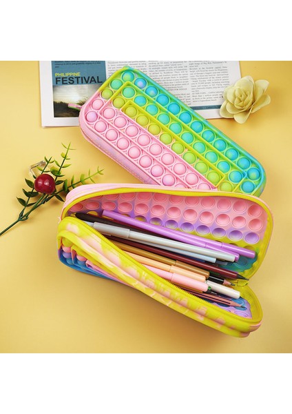 Bir Stil Yeni Itme Kabarcıklı Kalem Kutusu Çocuklar Sıkma Oyuncak Popits Yumuşak Sıkı Squishy Çocuk Oyuncak Hediye (Yurt Dışından) fiyatları