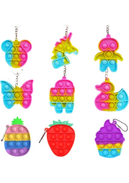 No.25 Tarzı Adhd Anksiyete Karşıtı Dinozor Fidget Oyuncaklı Mini Anahtarlık Push Pop Yapıştırıcı Muhafaza Sıkıştırması Regenbogen Spielzeug (Yurt Dışından) fırsatları