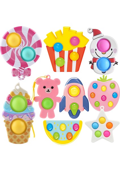 No.22 Tarzı Yetişkin Çocuklar Için Mini Popete Fidget Oyuncaklar Anahtarlık Sıkıştırılabilir Oyuncaklar Seti Oyuncaklar (Yurt Dışından)