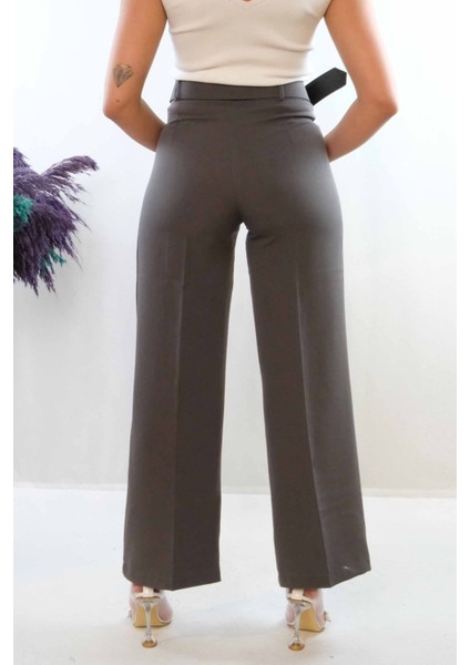 Kemerli Pantolon Füme