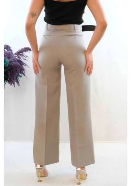 Kemerli Pantolon Gri