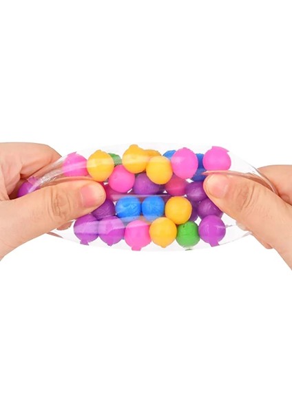 Sarı Stil Gökkuşağı Basınç Topu Fidget Duyusal Oyuncak Dna Renk Boncuk Top Tpr Yumuşak Tutkal Pu Esnek Ay Topu Sıkma Çocuk Hediye (Yurt Dışından)
