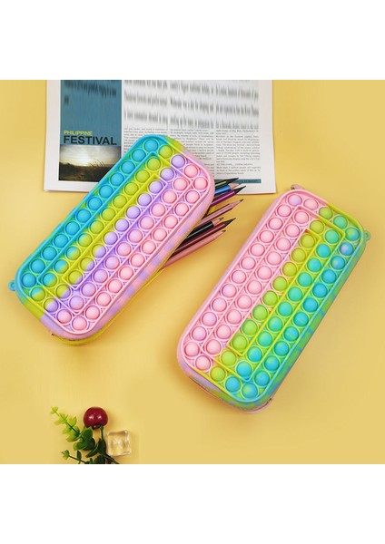 M Tarzı Yeni Itme Kabarcıklı Kalem Kutusu Çocuklar Sıkma Oyuncak Popits Yumuşak Sıkı Squishy Çocuk Oyuncak Hediye (Yurt Dışından)