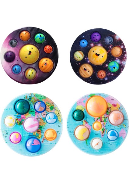 N-6 Stili Sadece Dört Basit Dimple Sekiz Gezegen Fidget Oyuncakları Popit Yumuşak Sıkma - Hediye Kutusu Poppit - (Yurt Dışından) modelleri