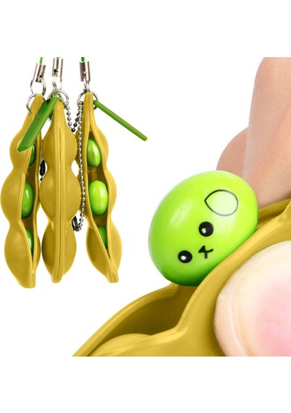 3 Adet Sarı Stil Fasulye Fidget Oyuncakları Anahtarlık Hediye Basit Dimple Pop Kabarcık Антистреcс E-Ticaret Başlığı (Yurt Dışından)
