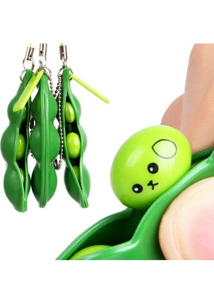5 Adet Tarzı Sonsuz Sıkma Edamame Oyuncak Bezeler Fasulye Anahtarlık Pop It Fidget Squishy Topu Yetişkin Fidget Oyuncakları (Yurt Dışından)