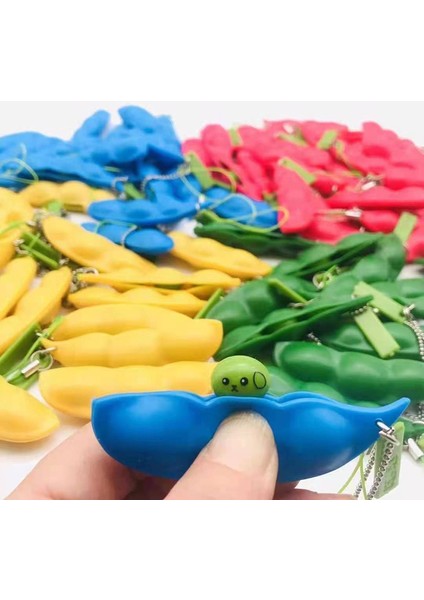 Kırmızı 02 Stili Yeni Renkli Sıkılabilir Sonsuz Sıkma Edamame Fasulye Bez Mısır Anahtarlık Süs Çocuk Oyuncakları Bebekler (Yurt Dışından)