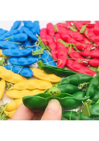 Kırmızı 02 Stili Yeni Renkli Sıkılabilir Sonsuz Sıkma Edamame Fasulye Bez Mısır Anahtarlık Süs Çocuk Oyuncakları Bebekler (Yurt Dışından)