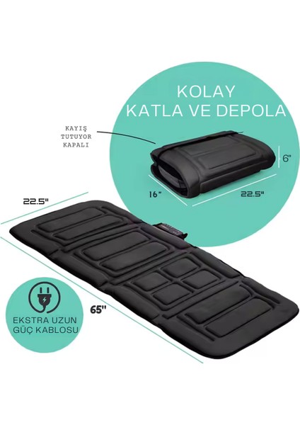 S607 Titreşimli Elektrikli Isıtmalı 10 Seviyeli Motor Masaj Yatağı