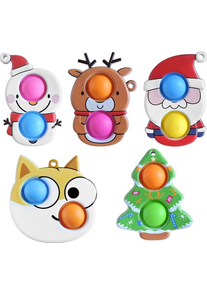 Noel Baba Stili Çocuklar ve Yetişkinler Için Fidget Oyuncaklar Yılbaşı Ağacı Noel Baba Karlar Adamı Topu Anahtarlık Hediye (Yurt Dışından)