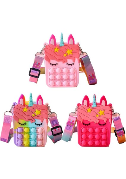 L Tarzı Pop It Fidget Oyuncakları Sevimli Anime Unicorn Pop Sevimli Panda Itme Kabarcık Saklama Çantası Çantası Duyusal - Çocuk Hediyesi - Türkçe (Yurt Dışından)