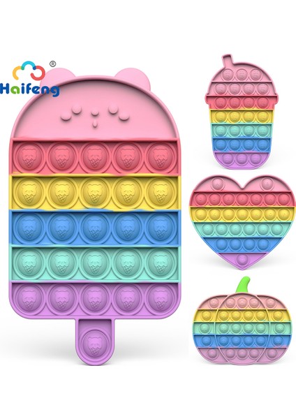 Aşk-Makaron Stili Sıcak Pop Fidget Oyuncakları Çocuklar Için Oyuncak Kiti Kawaii Itme Kabarcık Pop Duyusal Oyuncakları Dondurma Pop Yenilik Oyuncak (Yurt Dışından)