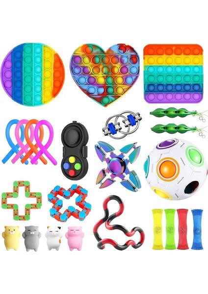 Kırmızı Stil Fidget Oyuncaklar Seti Sıkma Oyuncak Misket Hediye Yetişkin Çocuklar Için Duyusal Fidget Oyuncak Kutusu (Yurt Dışından)