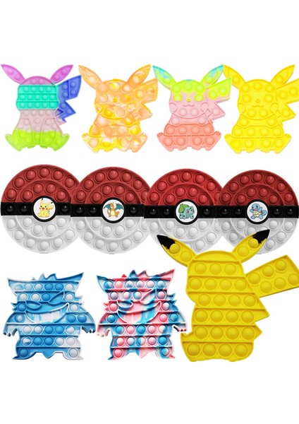Gengar-Colorb Tarzı Yeni 20CM Pokemon Pop It Fidget Oyuncakları Pikachu Charizard Venusaur Kawaii Squirtle Gengar Çocuklar Için Fermuarlı Fidget Oyuncakları (Yurt Dışından)
