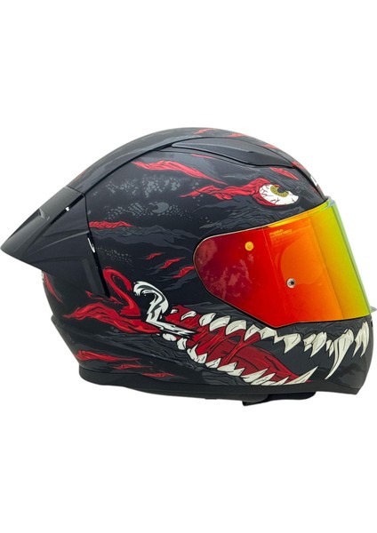 Rapıd 2 Kaıju Mat Siyah-Kırmızı-Beyaz Kask Spoiler fiyatları