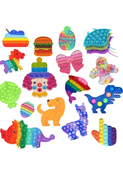 No.21 Tarzı Çoklu Pop Balon Patlatma Oyuncakları Tie-Dye Pop Fidget Duyusal Oyuncak Özel Sürüm Çocuk Yetişkin Eğitici Oyuncak (Yurt Dışından)